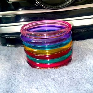 1980s/1990s Plastic Bracelets Lot of 8